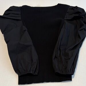 Lucy Paris Black Puff Sleeve Top and knit pant
